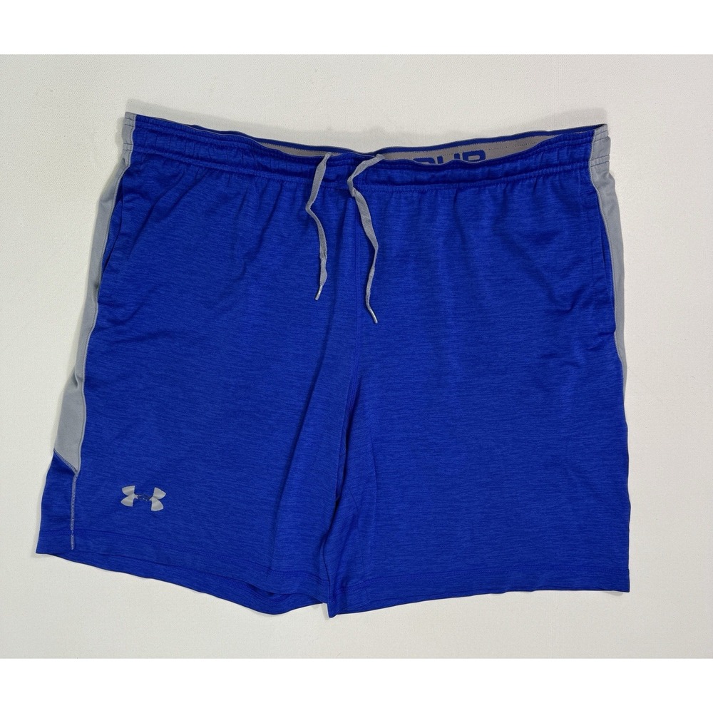 Under Armour Shorts Blue Grey Loose Stretch Gym Training Active Mens 2XL Workout